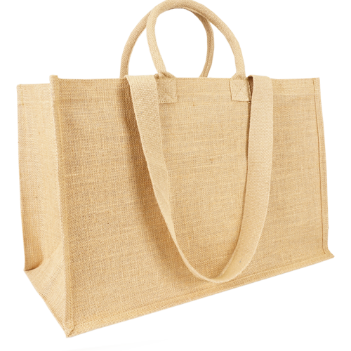 Jutetasche Natur als große Einkaufstasche zum Bedrucken als Werbetasche vom Großhändler
