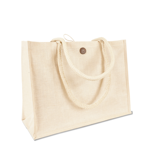 Große Jutetasche aus Jute und Baumwolle in Natur zum Bedrucken als Werbetasche
