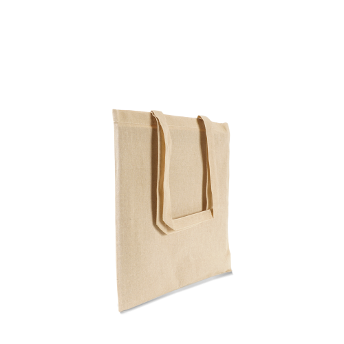 Recycling Baumwolltasche mit langen Griffen in Natur Melange zum Bedrucken