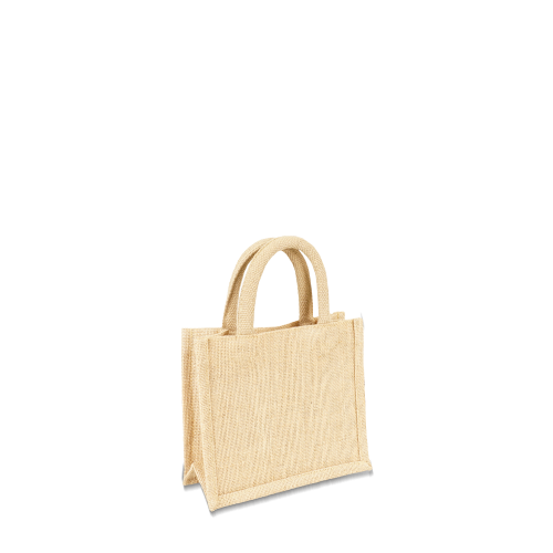 Kleines Jutetäschchen in Natur als Geschenktäschchen zum Bedrucken als Werbetasche und Werbung