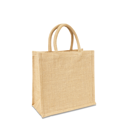 Natur Jutetasche in Klein mit kurzen Griffen für Werbedruck als Werbetasche