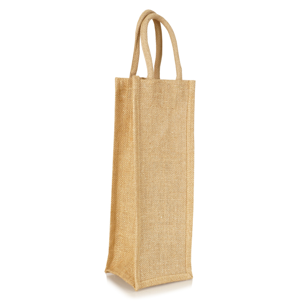 Flaschentasche aus Jute für Einzelflasche zum Bedrucken