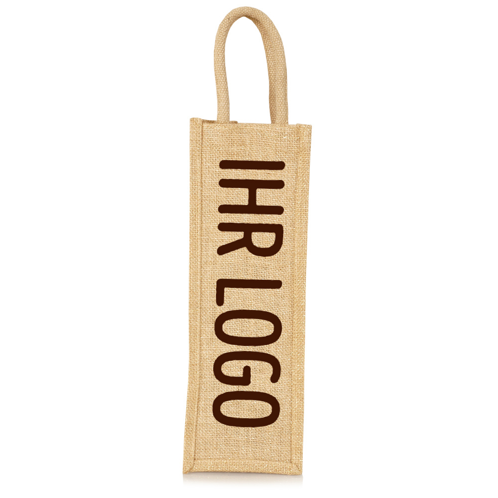 Flaschentasche aus Jute für Einzelflasche zum Bedrucken