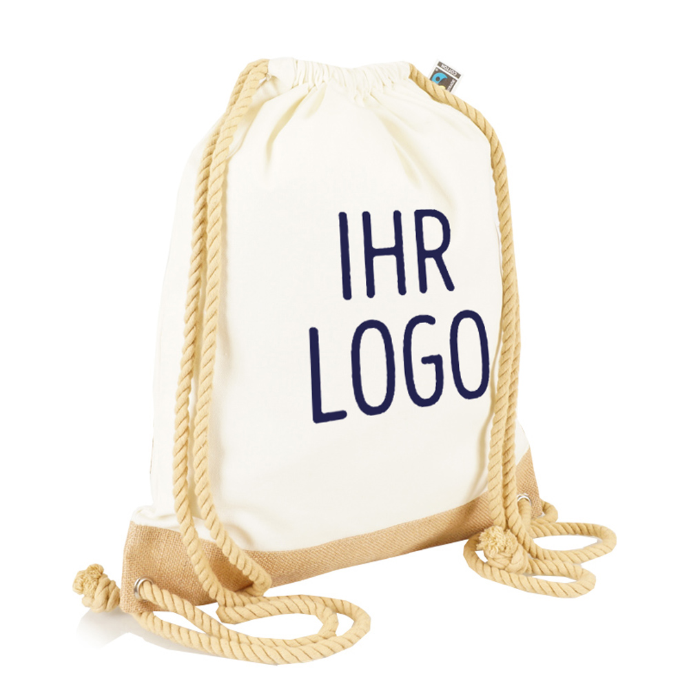 Fairtrade-Canvas-Turnbeutel-Natur-lange-Kordeln-Juteboden-zum-Bedrucken-mit-Kundenlogo