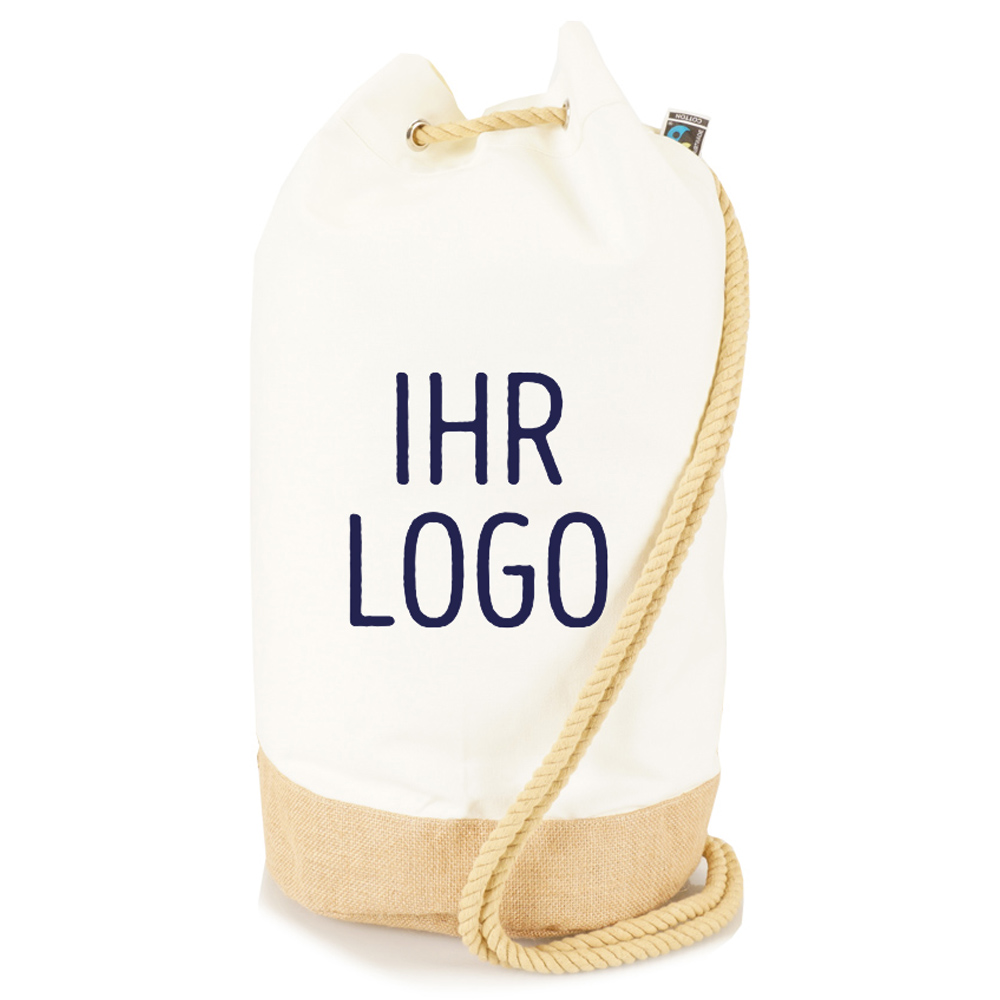 Matchsack zum Bedrucken aus Fairtrade Natur Canvas und Jute