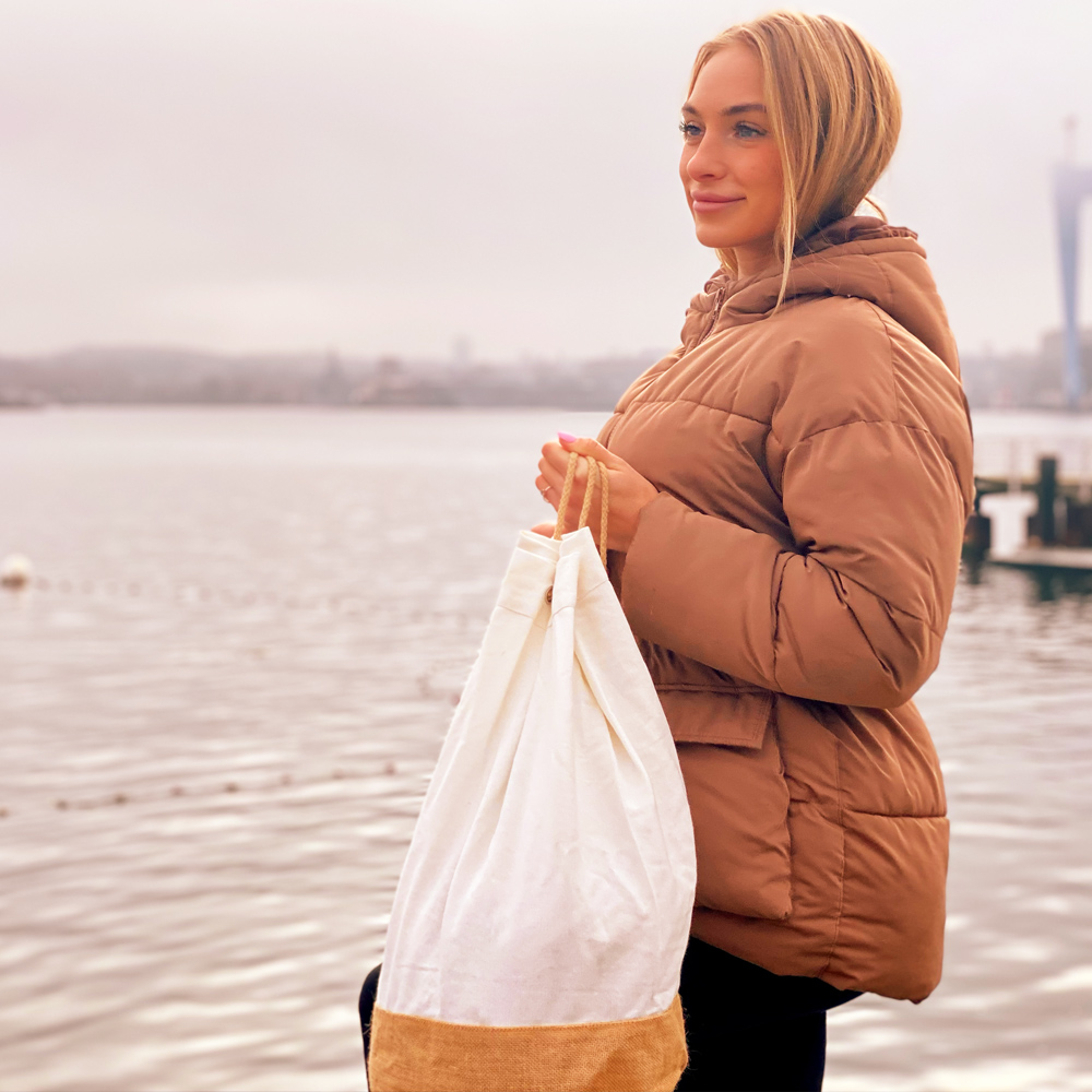 Matchsack zum Bedrucken aus Fairtrade Natur Canvas und Jute