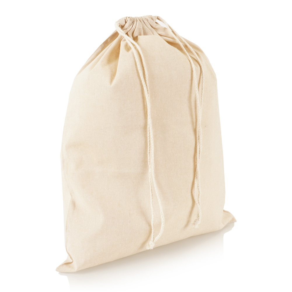 Großer Baumwollsack mit Kordeln aus Recycling Baumwolle zum Bedrucken