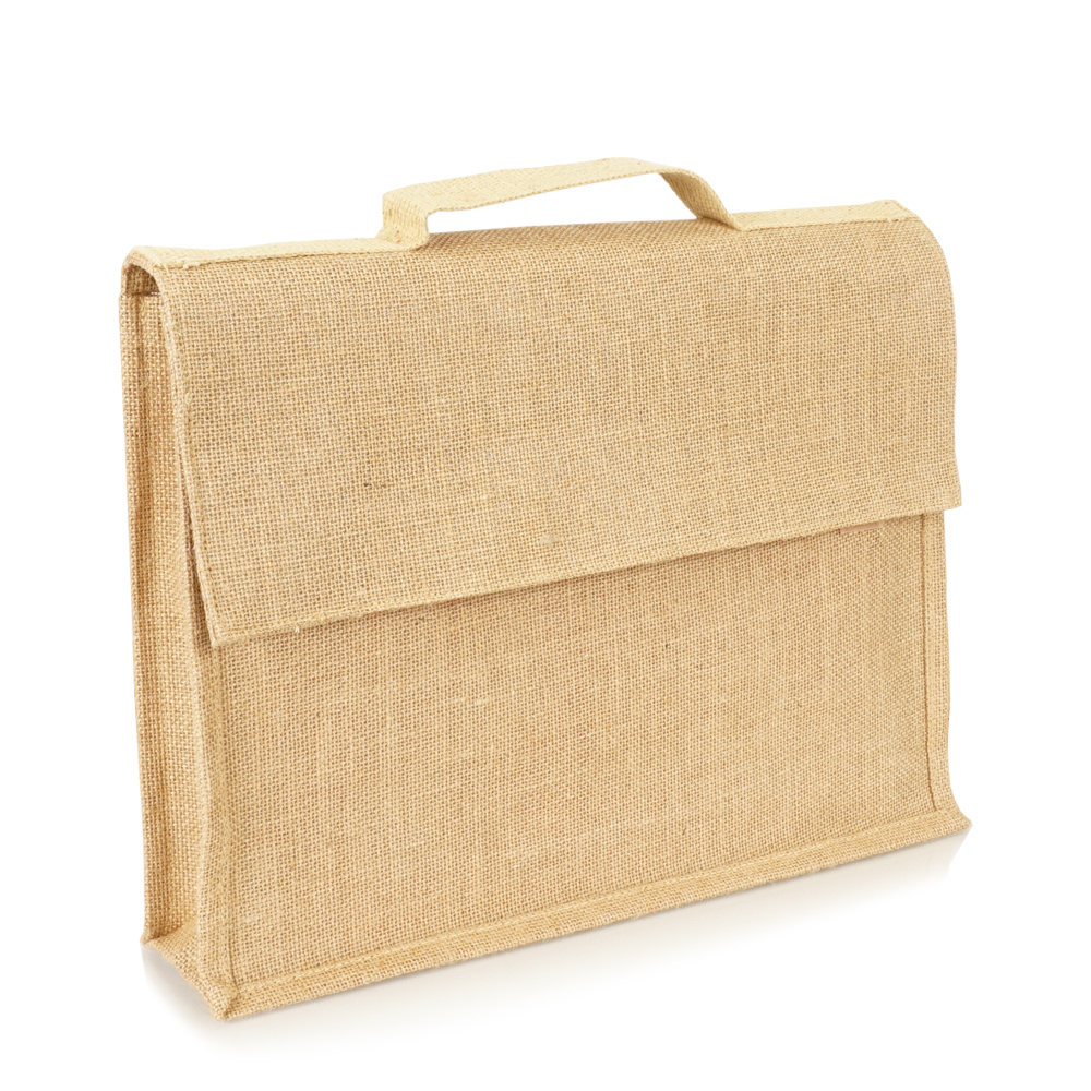 Dokumententasche zum Bedrucken aus Jute in Natur für Akten und Dokumente