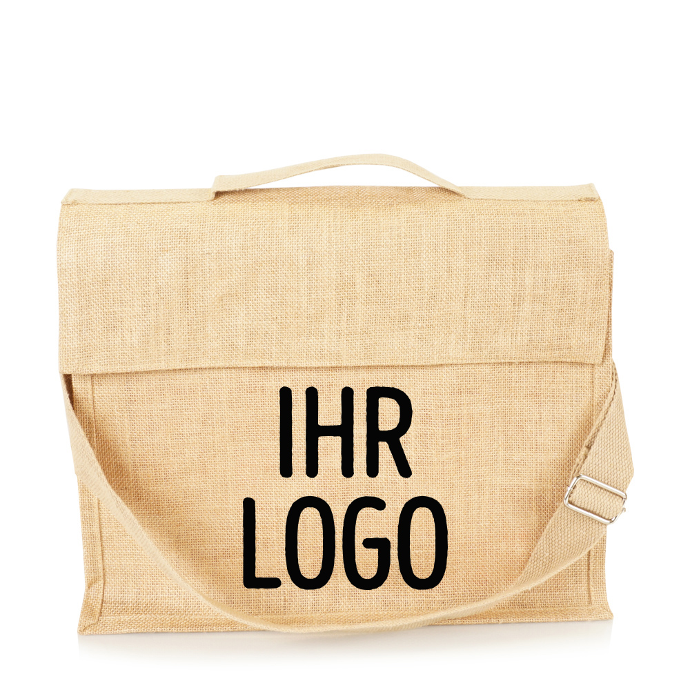 Dokumententasche-Jute-Natur-Schultergurt-Aktentasche-zum-Bedrucken-Logodruck
