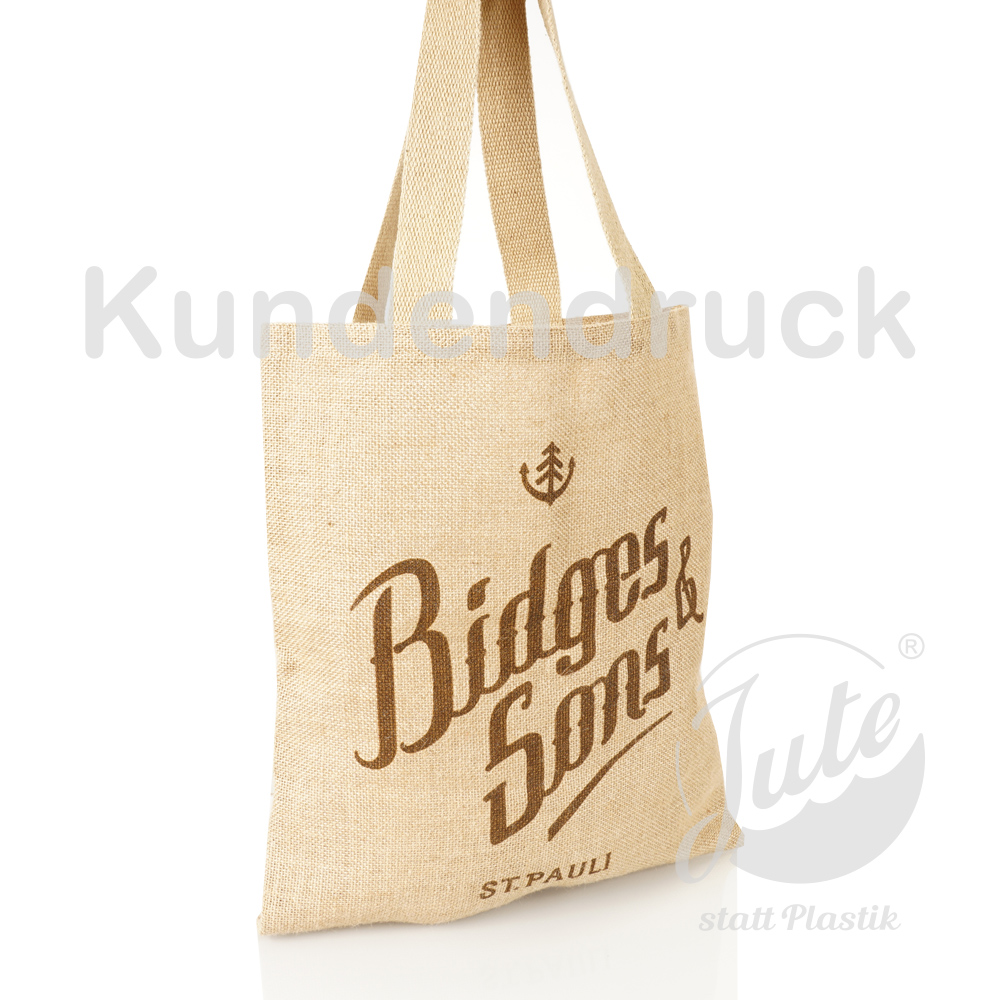 Jutebeutel und Einkaufsbeutel in Natur Jute zum Bedrucken als Werbebeutel