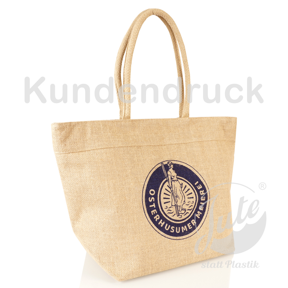 Jutetasche & Shopper mit langen Griffen und Reißverschluss zum Bedrucken