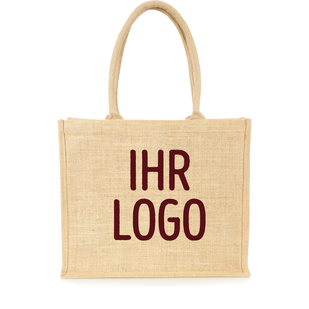 Bestseller Jutetasche in Natur als mittelgroße Werbetasche zum Bedrucken