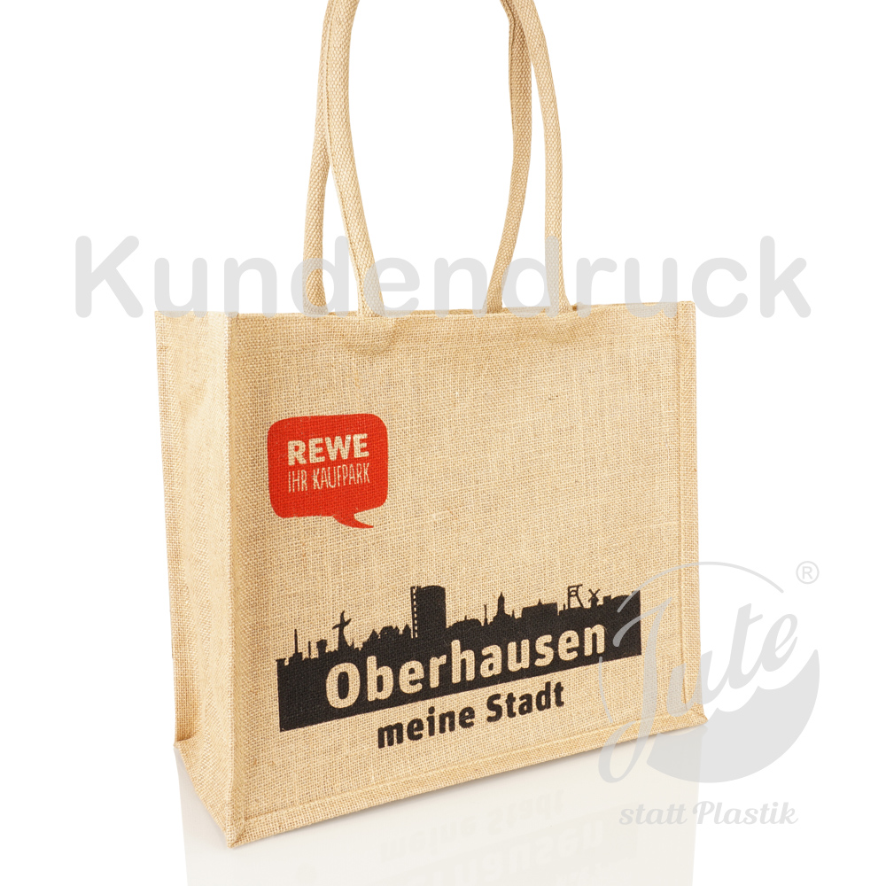 Bestseller Jutetasche in Natur als mittelgroße Werbetasche zum Bedrucken