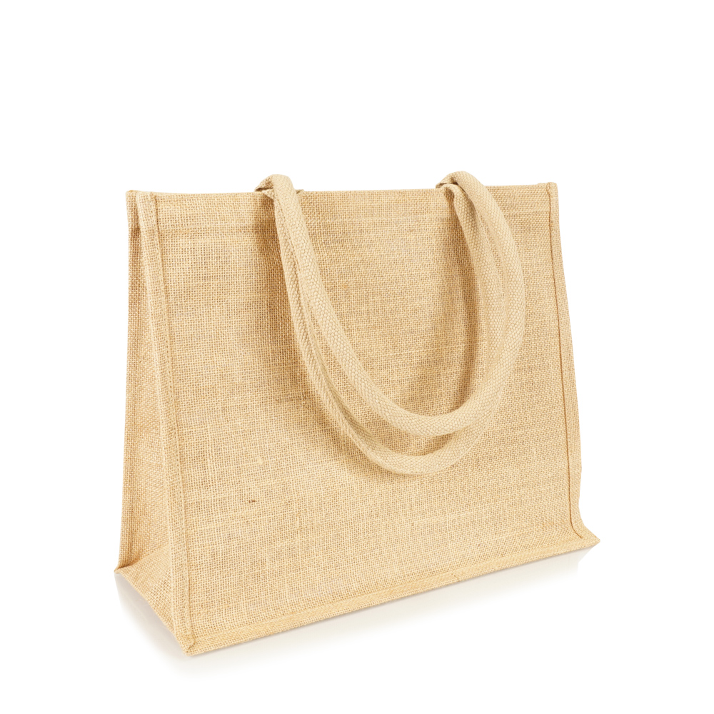 Bestseller Jutetasche in Natur als mittelgroße Werbetasche zum Bedrucken