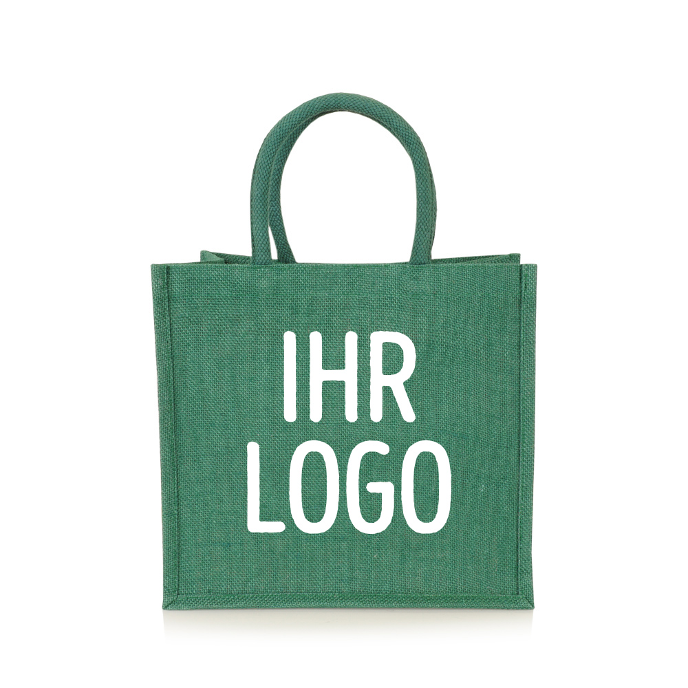 Jutetasche-klein-gefärbt-dunkelgrün-zum-Bedrucken-mit-Logo-als-Werbetasche