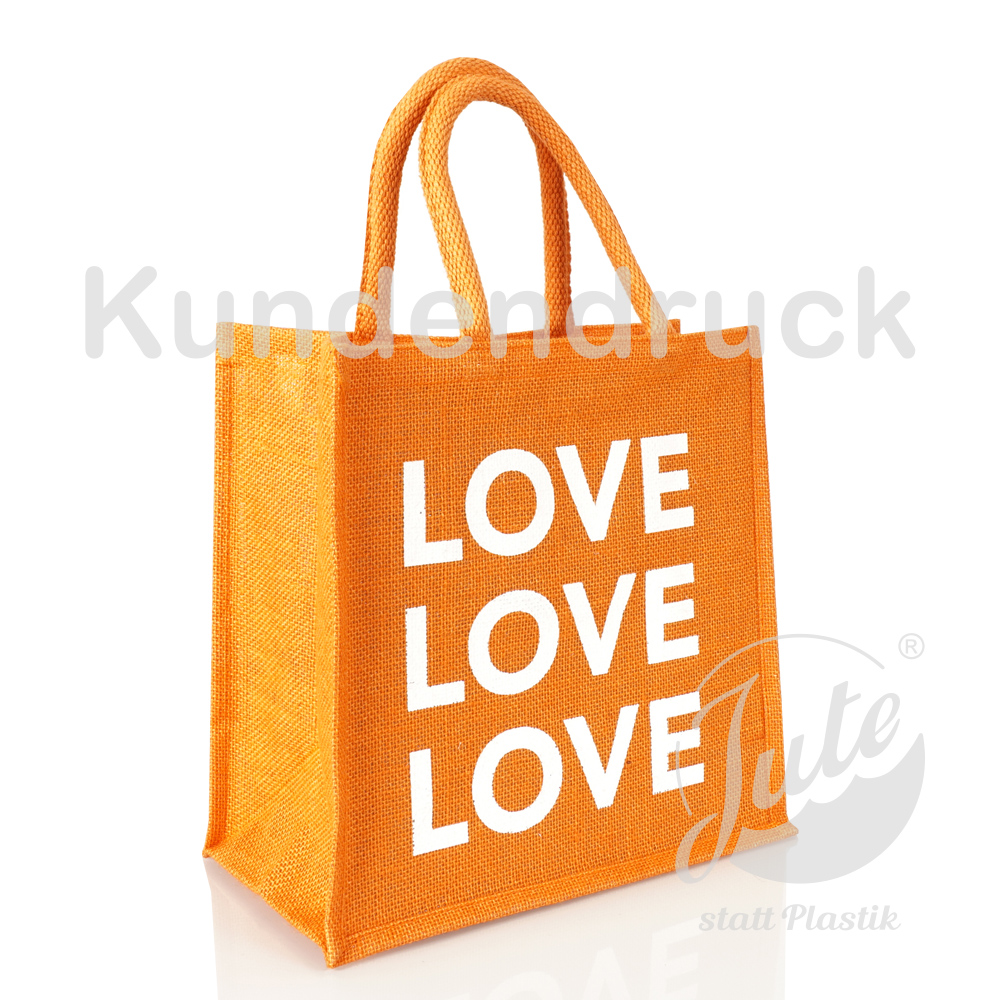 Jutetasche-Tragetasche-klein-gefärbt-orange-zum-Bedrucken-mit-Kundendruck-Werbetasche